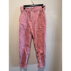 Zara Pink Denim Ruffle Jeans Size 6